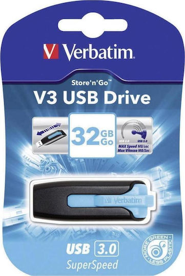 Verbatim Store 'n' Go V3 32GB USB 3.0 Stick Μαύρο