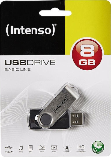 Intenso Basic Line 8GB USB 2.0 Stick Ασημί