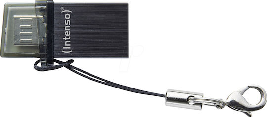 Intenso Mini Mobile Line 16GB USB 2.0 Stick με σύνδεση USB-A & micro USB-B Ασημί