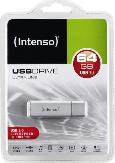 Intenso Ultra Line 64GB USB 3.0 Stick Ασημί