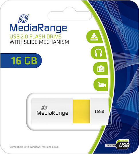 MediaRange 16GB USB 2.0 Stick Gelb
