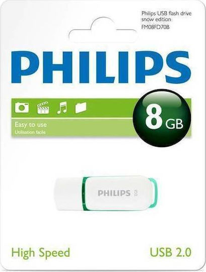 Philips Snow Edition 2.0 8GB USB 2.0 Stick Λευκό