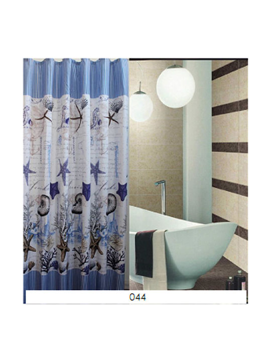 Chios Hellas No44 KO027 Fabric Shower Curtain 180x180cm Blue