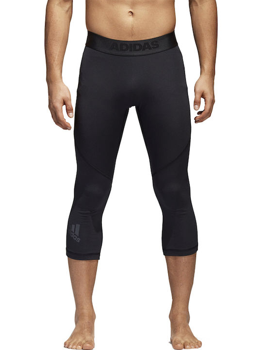 adidas Alphaskin Men's Sports Capri Leggings Black