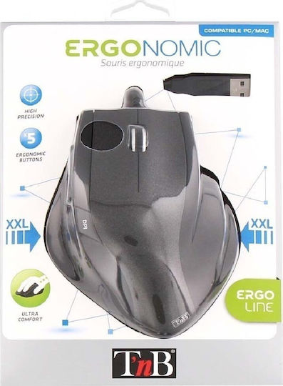 T'nB Wired Ergo Mouse Ενσύρματο Εργονομικό Ποντίκι Γκρι
