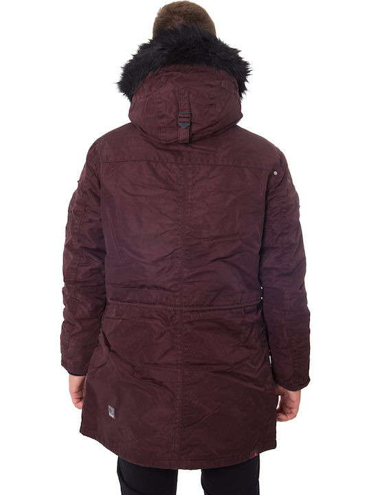 Khujo Vince Herren Winter Jacke Parka Burgundisch