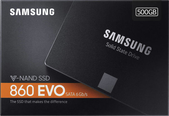 Samsung 860 Evo SSD 500GB τύπου 2.5'' με σύνδεση SATA III MZ-76E500B/EU