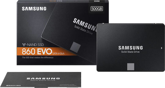 Samsung 860 Evo SSD 500GB τύπου 2.5'' με σύνδεση SATA III MZ-76E500B/EU