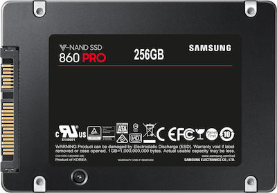 Samsung 860 Pro SSD 256GB τύπου 2.5'' με σύνδεση SATA III MZ-76P256B/EU