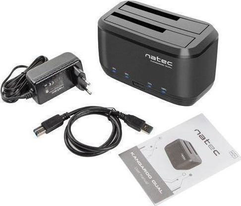 Natec NSD-0955 Dockingstation für 2 Festplatten SATA 2.5" / 3.5" mit USB 3.0 Verbindung (NSD-0955)