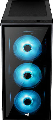 Aerocool Quartz Gaming Midi-Turm Computergehäuse mit RGB-Beleuchtung Mehrfarbig