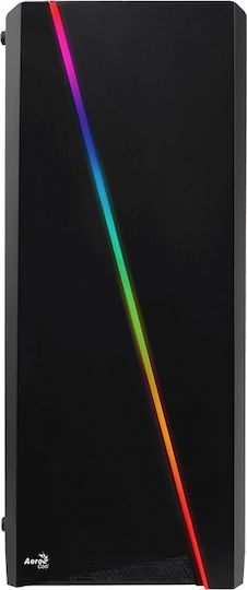 Aerocool Cylon Gaming Midi Tower Computer Case with Side Window and RGB Lighting Black