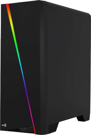 Aerocool Cylon Gaming Midi Tower Computer Case with Side Window and RGB Lighting Black
