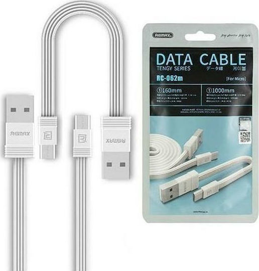 Remax Tengy RC-062m Равен USB 2.0 до микро USB кабел Бял 1м (14925) 1бр