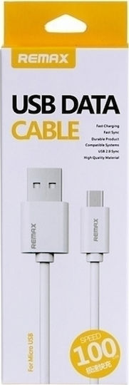 Remax Regular USB 2.0 to micro USB Cable Λευκό 1m (Data Cable)