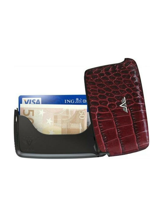 Leather Line Ανδρικό Πορτοφόλι Καρτών με RFID Μπορντό