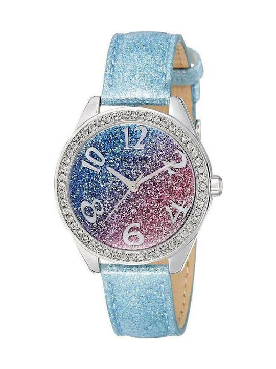 Guess Watch with Blue Leather Strap W0754L1