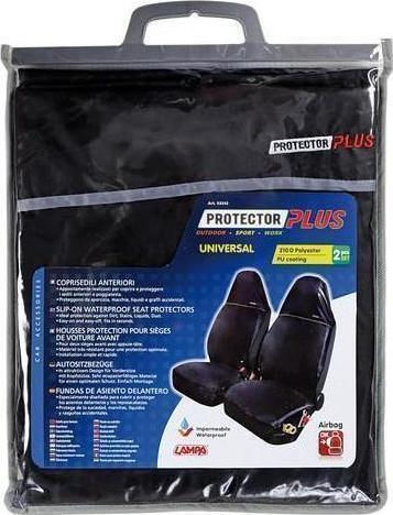Lampa Waterproof Front Car Seat Covers 2 Pieces Polyester Protector-Plus Black