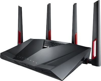 Asus RT-AC88U Drahtlos Router Wi‑Fi 5 mit 8 Anschlüssen Gigabit Ethernet