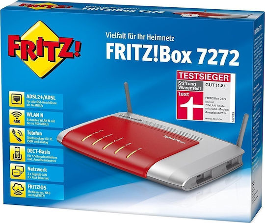 AVM 7272 Ασύρματο ADSL2+ Modem Router με 4 Θύρες Gigabit