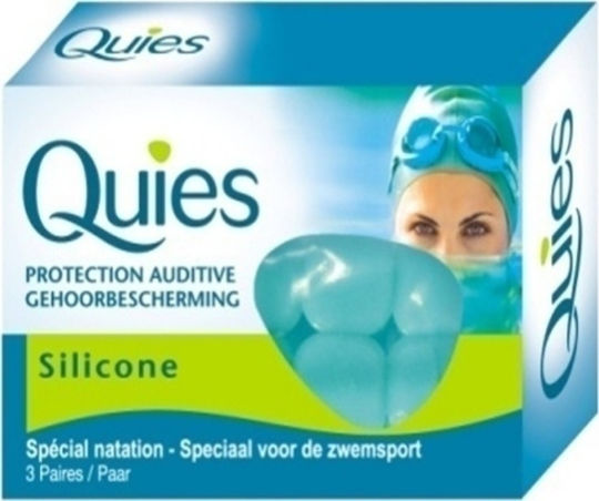 Quies Silicone Swimming Ωτοασπίδες Σιλικόνης για Κολύμβηση σε Πράσινο Χρώμα 2τμχ