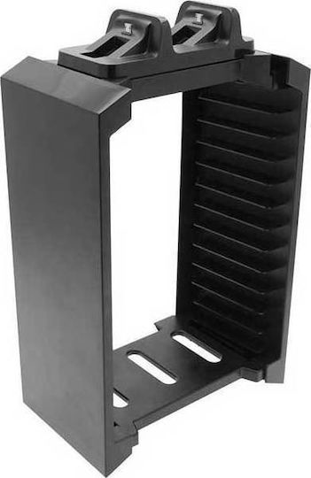 Dobe Tower Stand & Twin Charging Docking Station Charging Station for 2 controllers PS3 / PS4 / XBOX 360 / XBOX One Black
