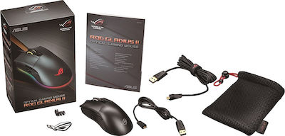 Asus Rog Gladius II RGB Gaming Ποντίκι 12000 DPI Μαύρο