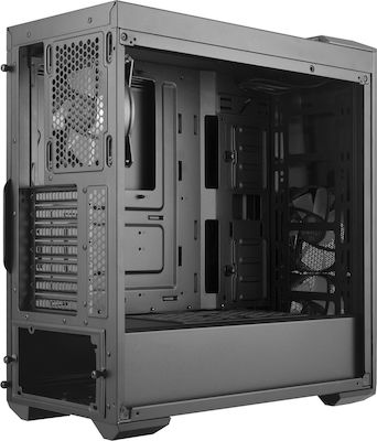 CoolerMaster MasterBox MB500 Gaming Midi Tower Κουτί Υπολογιστή με Πλαϊνό Παράθυρο και RGB Φωτισμό Μαύρο