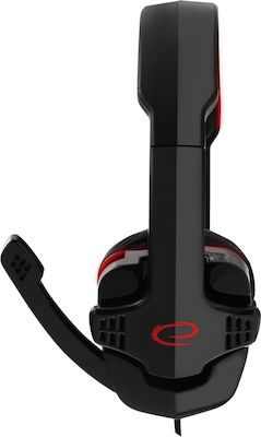 Esperanza Raven Over Ear Gaming Headset with Connection 2x3.5mm Red