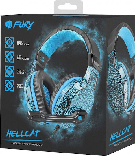 Fury Hellcat Over Ear Gaming Headset με σύνδεση 3.5mm / USB Μπλε