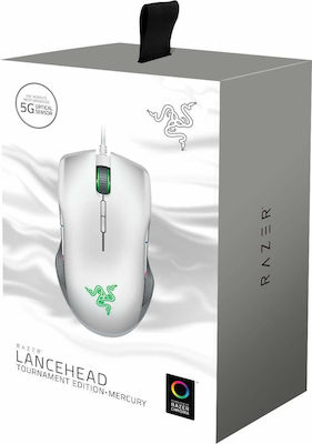 Razer Lancehead Tournament Mercury Edition RGB Gaming Mouse 16000 DPI White
