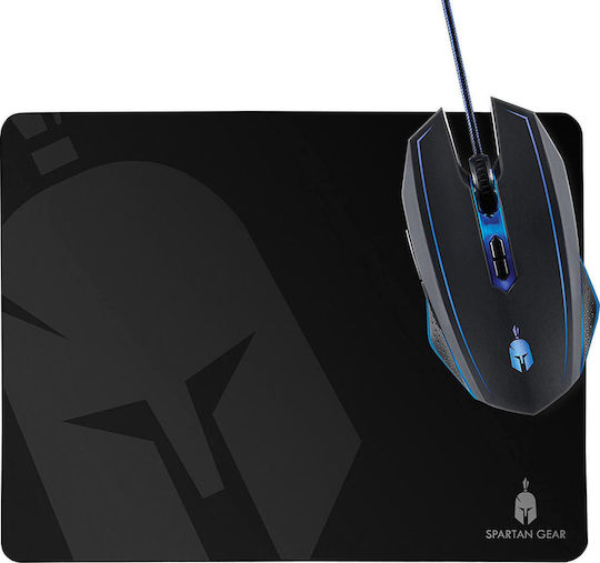 Spartan Gear Phalanx + MousePad Геймърско Мишка 3000 DPI Черен
