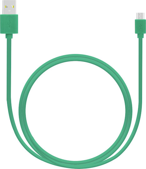 Lamtech Regular USB 2.0 to micro USB Cable Πράσινο 1m (LAM445189)