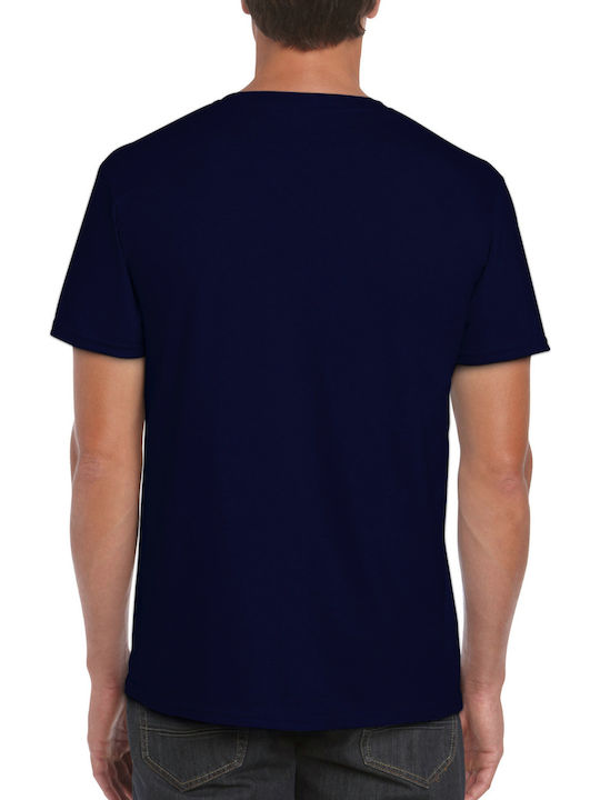 Gildan Softstyle 64000 Ανδρικό Διαφημιστικό T-shirt Κοντομάνικο σε Navy Μπλε Χρώμα