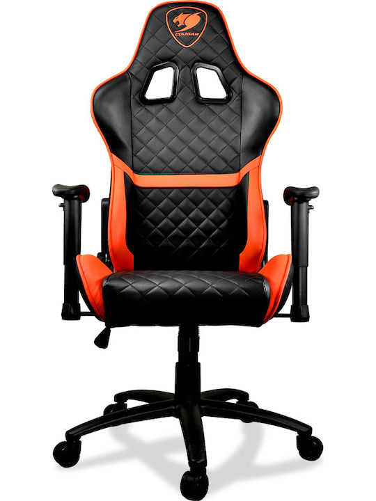 Cougar Armor One Καρέκλα Gaming Δερματίνης με Ρυθμιζόμενα Μπράτσα Πορτοκαλί