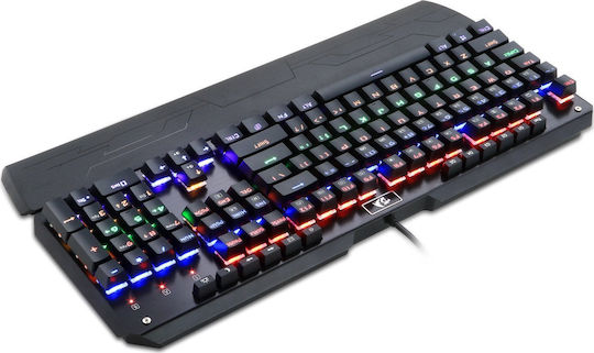 Redragon K555-BK Indrah Гейминг Инженеринг Клавиатура с Сини по поръчка Превключватели и RGB Осветление Английски (САЩ)