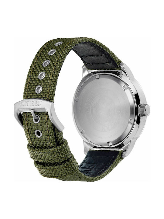 Citizen Eco - Drive Watch with Fabric Strap Green