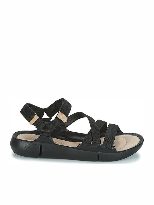 Clarks Tri Sienna Leather Women's Flat Sandals In Black Colour 4