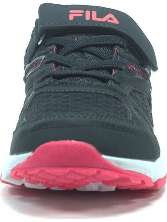 Memory Franco Kids Sports Shoes Running with Hoop & Loop Closure Black
