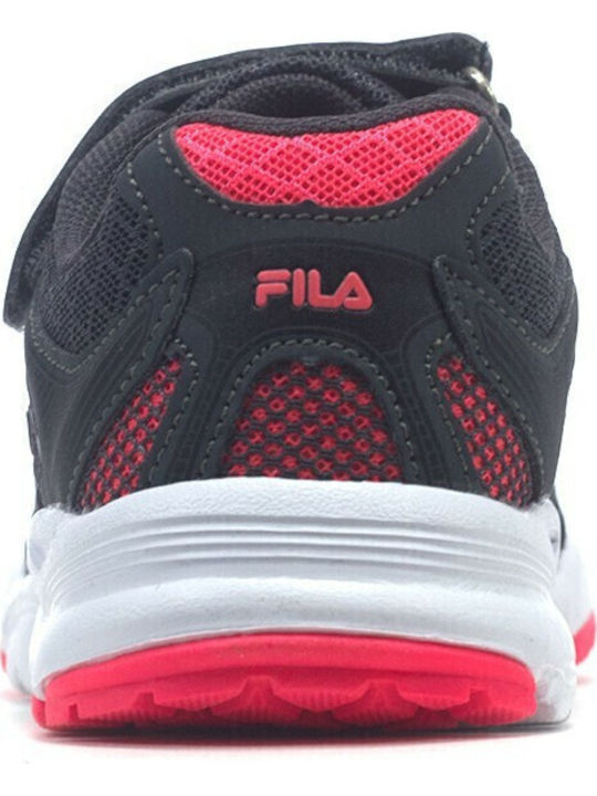 Memory Franco Kids Sports Shoes Running with Hoop & Loop Closure Black