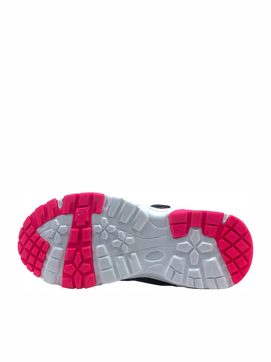 Memory Franco Kids Sports Shoes Running with Hoop & Loop Closure Black