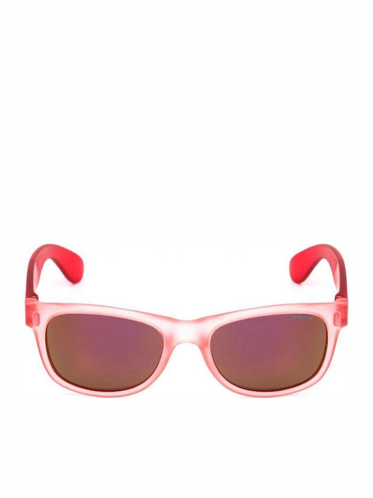 Polaroid Square Kids Sunglasses with Polarized Mirror Lens Pink