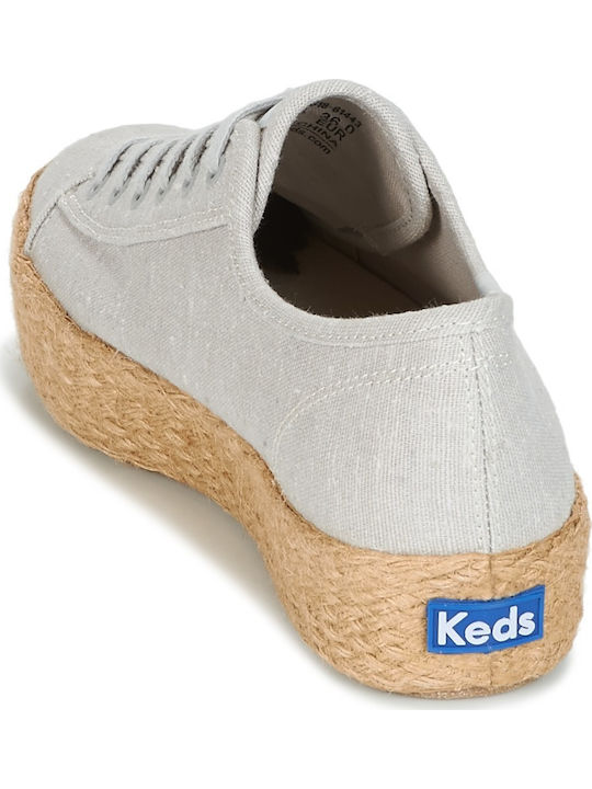 Triple Kick Jute Damen Flatforms Sneakers Gray