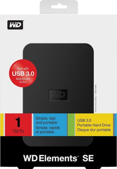 Western Digital Elements USB 3.0 Εξωτερικός HDD 1TB 2.5" Μαύρο