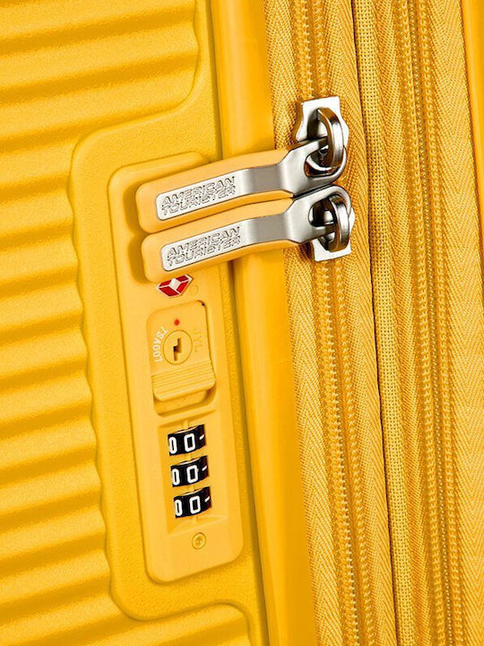 American Tourister Soundbox Spinner 4 Large Hard Yellow Suitcase With 4 Wheels Height 77cm