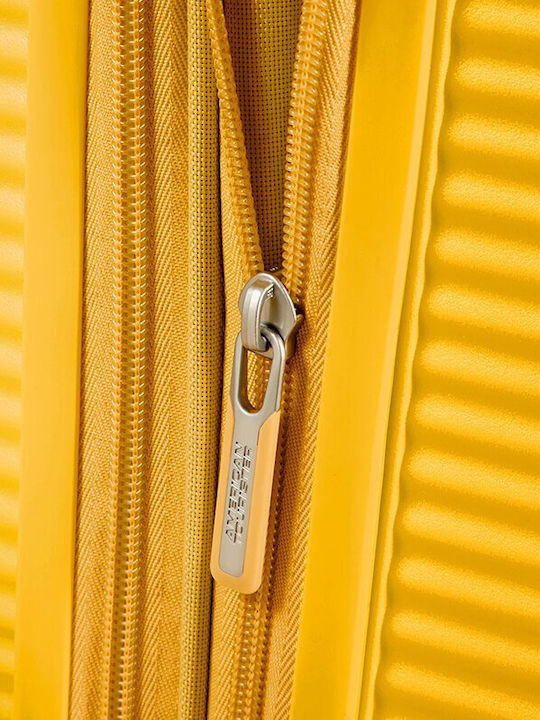 American Tourister Soundbox Spinner 4 Medium Hard Yellow Suitcase With 4 Wheels Height 67cm