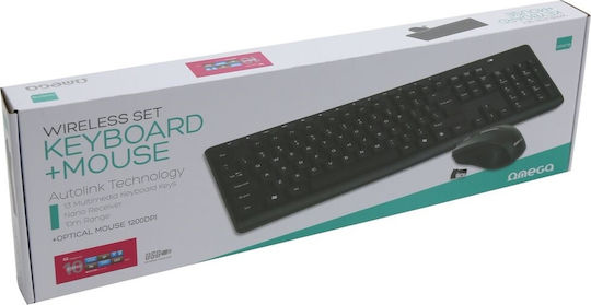 Omega OKM071B Wireless Keyboard & Mouse Set Greek