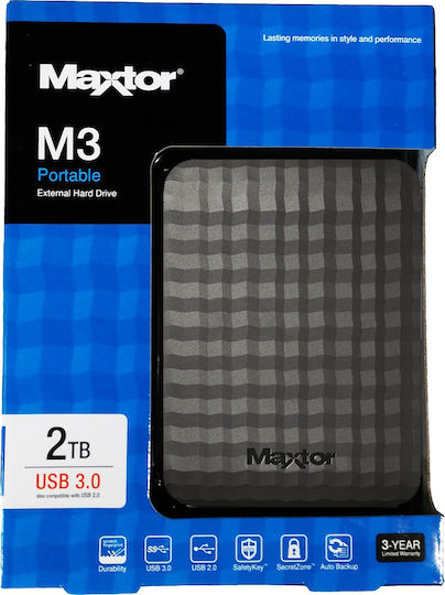 Maxtor M3 Portable USB 3.0 Външен HDD 2TB 2.5" Черен