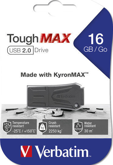 Verbatim ToughMAX 16GB USB 2.0 Stick Schwarz