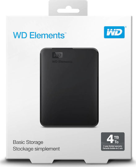 Western Digital Elements Portable USB 3.0 Extern HDD 4TB 2.5